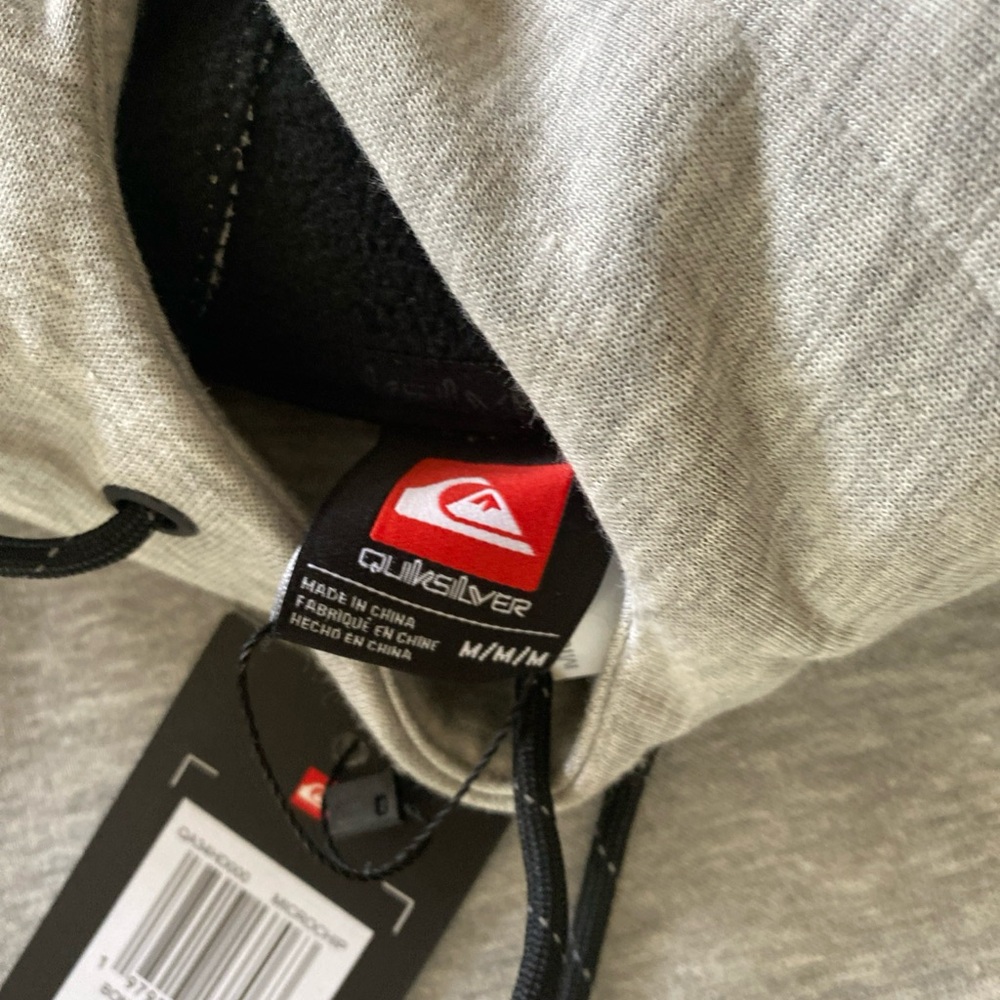NWT Quiksilver Men's Gray Hoodie size M sweatshirt - Picture 4 of 4